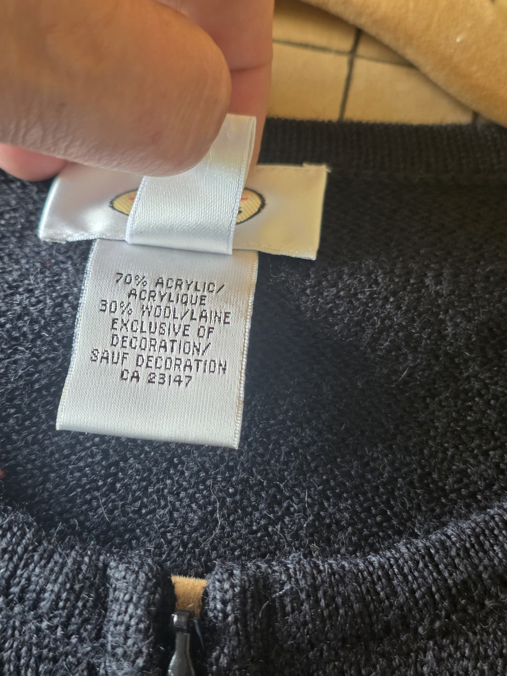 Talbots Black Embroidered Floral Wool Blend Cardigan Sweater L - Picture 5 of 10